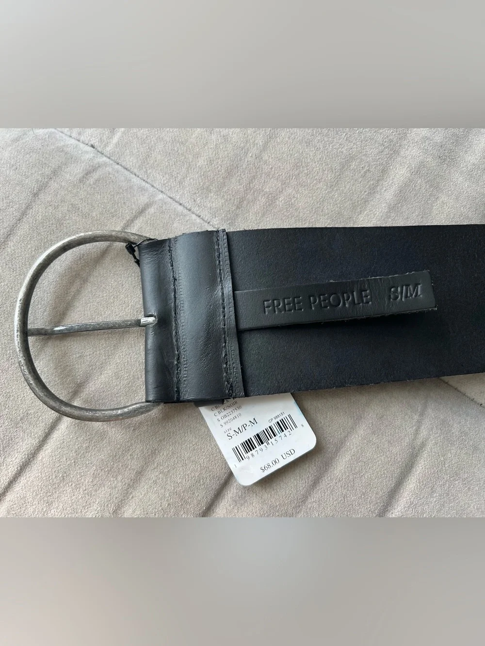 Free People Solid Lauren Leather Hip Belt in Black Size S/M NWT